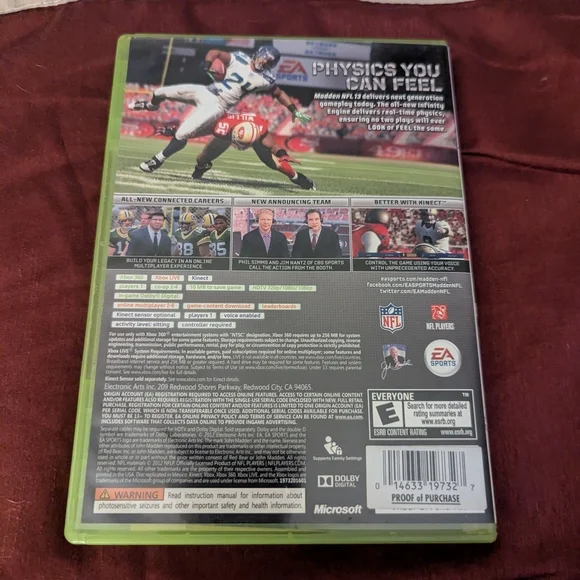 Green Madden NFL 13 Xbox 360 Game Case - Picture 2 of 3
